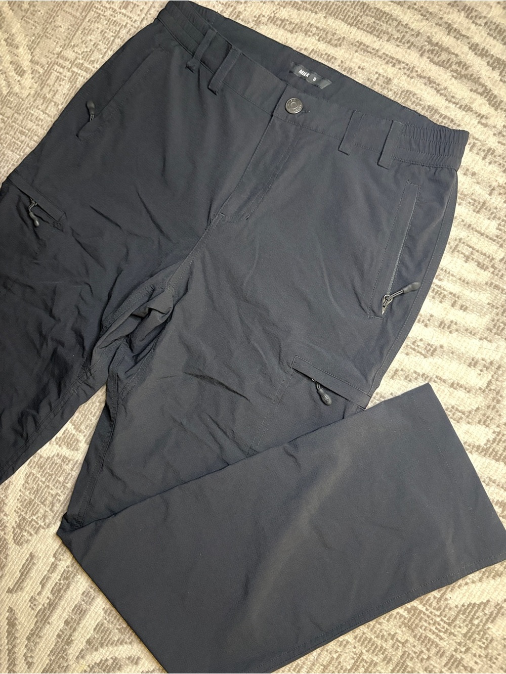 MIER Women’s Black Convertible Hiking Pants Zip Off Size 8 Quick Dry